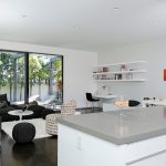 Kitchen Island with 100mm profile in gray quartz American style