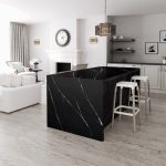 kitchen Island in Eternal Marquina quartz